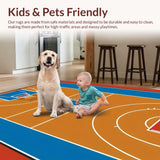 Ultra Soft Area Rug, Non Slip, Stain Resistant, Washable Area Rugs for Living Room, Bedroom, Lively Modern Sport-Themed Artwork(Brown)