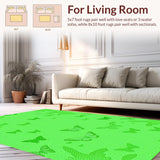 Ultra Soft Area Rug, Non Slip, Stain Resistant, Washable Area Rugs for Living Room, Bedroom, Vibrant Insect-Themed Aesthetic(Green)