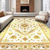 Ultra Soft Area Rug, Non Slip, Stain Resistant, Washable Area Rugs for Living Room, Bedroom, Artistic Lattice Composition(White)