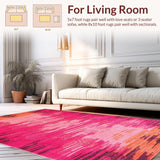 Ultra Soft Area Rug, Non Slip, Stain Resistant, Washable Area Rugs for Living Room, Bedroom, Luxurious Pink Wildlife Accents(Pink)