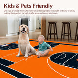 Ultra Soft Area Rug, Non Slip, Stain Resistant, Washable Area Rugs for Living Room, Bedroom, Lively Sports-Inspired Decorative Element(Orange)