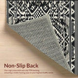 Ultra Soft Area Rug, Non Slip, Stain Resistant, Washable Area Rugs for Living Room, Bedroom, Rustic Bold Graphic Contrast Design(Black)