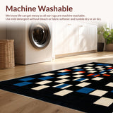 Ultra Soft Area Rug, Non Slip, Stain Resistant, Washable Area Rugs for Living Room, Bedroom, Bold Striped Modern Aesthetic Pattern(Black)