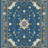 Ultra Soft Area Rug, Non Slip, Stain Resistant, Washable Area Rugs for Living Room, Bedroom, Vibrant Geometric Cultural Aesthetic(Blue)