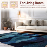 Ultra Soft Area Rug, Non Slip, Stain Resistant, Washable Area Rugs for Living Room, Bedroom, Sea Creature Ocean Carpet Marine Abyss Theme Rug(Blue)