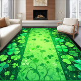 Ultra Soft Area Rug, Non Slip, Stain Resistant, Washable Area Rugs for Living Room, Bedroom, Cozy White and Green Palette(Green)