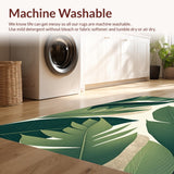 Ultra Soft Area Rug, Non Slip, Stain Resistant, Washable Area Rugs for Living Room, Bedroom, Soft Green Nature-Inspired Motif(Green)