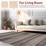 Ultra Soft Area Rug, Non Slip, Stain Resistant, Washable Area Rugs for Living Room, Bedroom, Rustic Braided Textured Elegance(Gray)