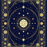 Ultra Soft Area Rug, Non Slip, Stain Resistant, Washable Area Rugs for Living Room, Bedroom, Whimsical Celestial Harmony Style(Blue)