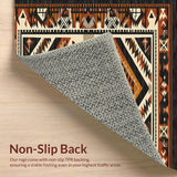 Ultra Soft Area Rug, Non Slip, Stain Resistant, Washable Area Rugs for Living Room, Bedroom, Artistic Abstract Native Inspired Design(Brown)