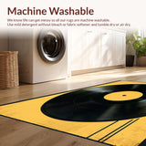 Ultra Soft Area Rug, Non Slip, Stain Resistant, Washable Area Rugs for Living Room, Bedroom, Contemporary Black and Yellow Design(Black)