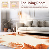 Ultra Soft Area Rug, Non Slip, Stain Resistant, Washable Area Rugs for Living Room, Bedroom, Bright Tropical Escape Theme(Orange)