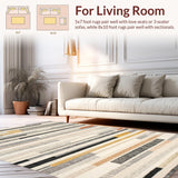 Ultra Soft Area Rug, Non Slip, Stain Resistant, Washable Area Rugs for Living Room, Bedroom, Monochrome Stripe Woven Rug, Modern Patio Carpet Door Mat Decor(Gray)