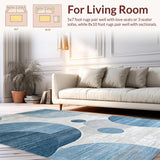 Ultra Soft Area Rug, Non Slip, Stain Resistant, Washable Area Rugs for Living Room, Bedroom, Luxurious Three-Dimensional Fuzziness(Blue)
