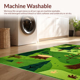 Ultra Soft Area Rug, Non Slip, Stain Resistant, Washable Area Rugs for Living Room, Bedroom, Cheerful Leafy Canopy Theme(Green)