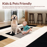 Ultra Soft Area Rug, Non Slip, Stain Resistant, Washable Area Rugs for Living Room, Bedroom, Sonoma Lines Area Rug Beige & Black Geometric Abstract Design(Gray)
