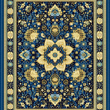 Ultra Soft Area Rug, Non Slip, Stain Resistant, Washable Area Rugs for Living Room, Bedroom, Patio Flooring Black & White(Blue)