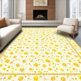 Ultra Soft Area Rug, Non Slip, Stain Resistant, Washable Area Rugs for Living Room, Bedroom, Charming Floral Motif with Earth Tones(Beige)