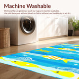 Ultra Soft Area Rug, Non Slip, Stain Resistant, Washable Area Rugs for Living Room, Bedroom, Joyful Underwater Scene in Soft Hues(Blue)