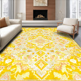 Ultra Soft Area Rug, Non Slip, Stain Resistant, Washable Area Rugs for Living Room, Bedroom, Lively Yellow Abstract Aesthetic(Yellow)