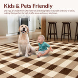 Ultra Soft Area Rug, Non Slip, Stain Resistant, Washable Area Rugs for Living Room, Bedroom, Inviting Warm-toned Trellis Visual(Beige)