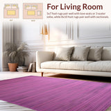 Ultra Soft Area Rug, Non Slip, Stain Resistant, Washable Area Rugs for Living Room, Bedroom, Soft Shag Cozy Urban Vibe(Purple)