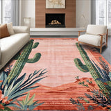 Ultra Soft Area Rug, Non Slip, Stain Resistant, Washable Area Rugs for Living Room, Bedroom, Rustic Southwest Floral Delight(Pink)