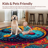 Ultra Soft Area Rug, Non Slip, Stain Resistant, Washable Area Rugs for Living Room, Bedroom, Traditional Multi Aesthetic Home Decor Area Carpet(Blue)