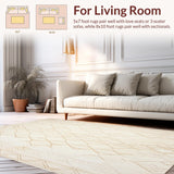 Ultra Soft Area Rug, Non Slip, Stain Resistant, Washable Area Rugs for Living Room, Bedroom, Weatherproof Balcony Performance Area Coastal Diamond Beige Motif(Beige)