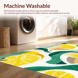 Ultra Soft Area Rug, Non Slip, Stain Resistant, Washable Area Rugs for Living Room, Bedroom, Tropical Surfboard, Artistic Palm and Wave Pattern(Yellow)