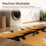 Ultra Soft Area Rug, Non Slip, Stain Resistant, Washable Area Rugs for Living Room, Bedroom, Tiger Print Faux Fur Living Room Accent Rug(Beige)