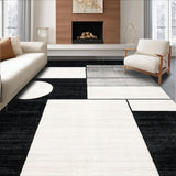 Ultra Soft Area Rug, Non Slip, Stain Resistant, Washable Area Rugs for Living Room, Bedroom, Bold Vintage-inspired Graphic Layout(Black)