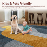 Ultra Soft Area Rug, Non Slip, Stain Resistant, Washable Area Rugs for Living Room, Bedroom, Modern Grey Gold Living Room Non-Shedding Rug(Gray)