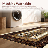 Ultra Soft Area Rug, Non Slip, Stain Resistant, Washable Area Rugs for Living Room, Bedroom, Sophisticated Wild Animal Motif(Brown)