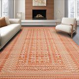 Ultra Soft Area Rug, Non Slip, Stain Resistant, Washable Area Rugs for Living Room, Bedroom, Artistic Textured Rustic Appeal(Orange)