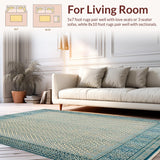 Beige Prayer Area with Traditional Geometric Design(Beige)