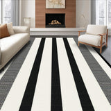 Ultra Soft Area Rug, Non Slip, Stain Resistant, Washable Area Rugs for Living Room, Bedroom, Handcrafted Classic Dual-Tone Woven Rug With Contemporary Linear Design(Black)