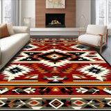 Ultra Soft Area Rug, Non Slip, Stain Resistant, Washable Area Rugs for Living Room, Bedroom, Chic Minimalist Geometric Arrangement(Red)
