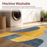Ultra Soft Area Rug, Non Slip, Stain Resistant, Washable Area Rugs for Living Room, Bedroom, Geometric Abstract Bedroom High Traffic Area Carpet(Gold)