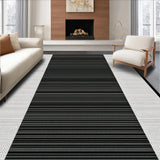 Ultra Soft Area Rug, Non Slip, Stain Resistant, Washable Area Rugs for Living Room, Bedroom, Sleek Earth Tone Linear Patterns(Black)