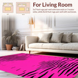 Ultra Soft Area Rug, Non Slip, Stain Resistant, Washable Area Rugs for Living Room, Bedroom, Bold Abstract Animal Print Style(Pink)