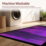 Ultra Soft Area Rug, Non Slip, Stain Resistant, Washable Area Rugs for Living Room, Bedroom, Contemporary Cool Geometric Aesthetic(Purple)