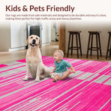 Ultra Soft Area Rug, Non Slip, Stain Resistant, Washable Area Rugs for Living Room, Bedroom, Luxurious Abstract Animal Motif(Pink)