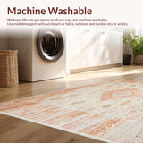 Ultra Soft Area Rug, Non Slip, Stain Resistant, Washable Area Rugs for Living Room, Bedroom, Print Area for Inside Door Entrance(Orange)