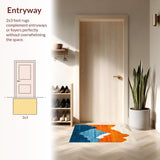 Ultra Soft Area Rug, Non Slip, Stain Resistant, Washable Area Rugs for Living Room, Bedroom, Radiant Fluid Color Harmony(Orange)