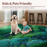 Ultra Soft Area Rug, Non Slip, Stain Resistant, Washable Area Rugs for Living Room, Bedroom, Ultra Soft Nature-Themed Kids Play Area Carpet(Green)