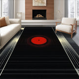 Ultra Soft Area Rug, Non Slip, Stain Resistant, Washable Area Rugs for Living Room, Bedroom, Vibrant Retro Sound Wave Design(Black)