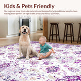 Ultra Soft Area Rug, Non Slip, Stain Resistant, Washable Area Rugs for Living Room, Bedroom, Stylish Transitional Color Palette(White)