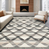 Ultra Soft Area Rug, Non Slip, Stain Resistant, Washable Area Rugs for Living Room, Bedroom, Artistic Gray Toned Distressed Elements(Gray)