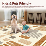 Ultra Soft Area Rug, Non Slip, Stain Resistant, Washable Area Rugs for Living Room, Bedroom, Beige Abstract Animal Inspired Runner(Beige)